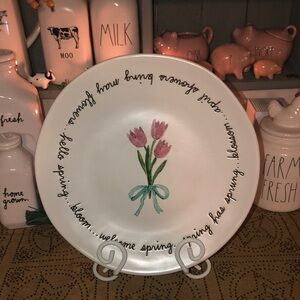 Rae Dunn HELLO SPRING/BLOOM/WELCOME SPRING/SPRING HAS SPRUNG/BLOSSOM Plate (11”)